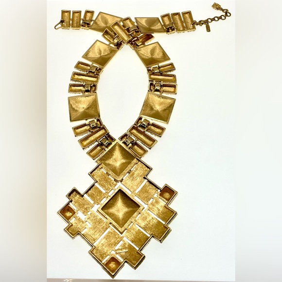 Vintage 1972 Monet Pas D'Or Collection Elda Krecic Statement Necklace Book Piece - Picture 5 of 7
